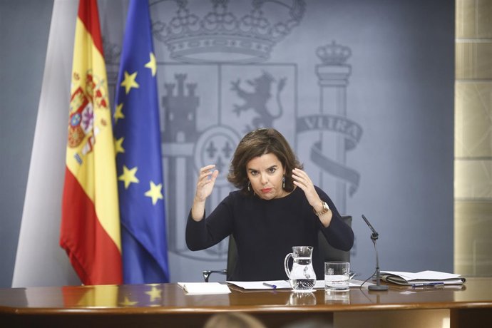 Soraya Sáenz de Santamaría tras el Consejo de Ministros