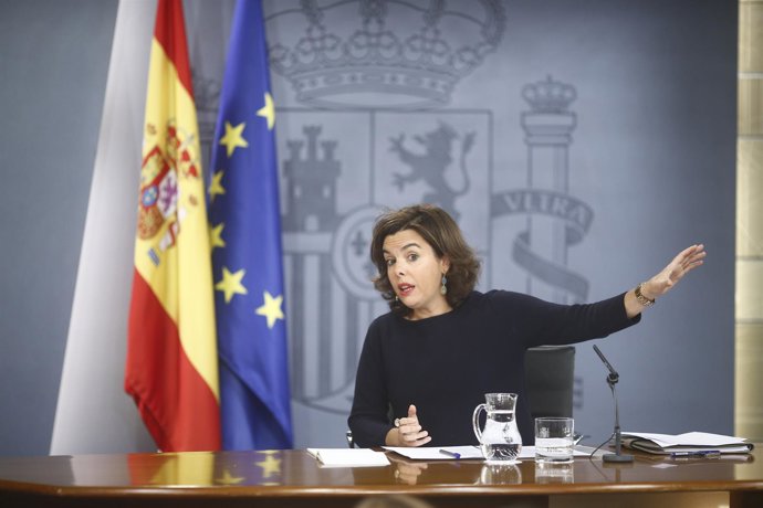 Soraya Sáenz de Santamaría tras el Consejo de Ministros