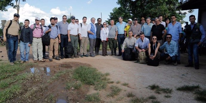 Reunión del Gobierno, las FARC y la ONU en los Llanos del Yarí