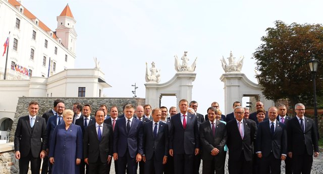 Los líderes europeos reunidos en Bratislava 