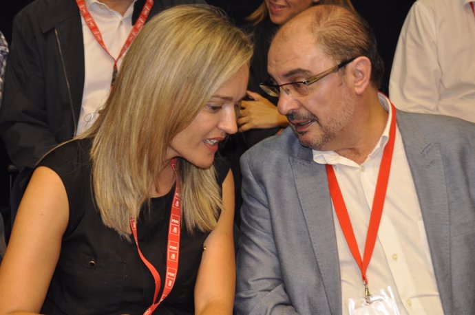 Pilar Alegría y Javier Lambán, del PSOE Aragón