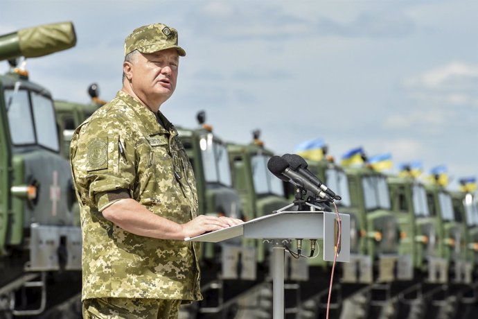 El presidente de Ucrania, Petro Poroshenko, en Jarkov