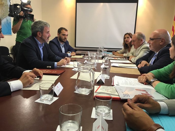 Jaume Collboni y Jordi Baiget en la reunión para estudiar atraer inversiones 