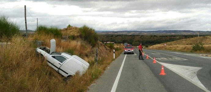 Imagen del accidente en Larraga