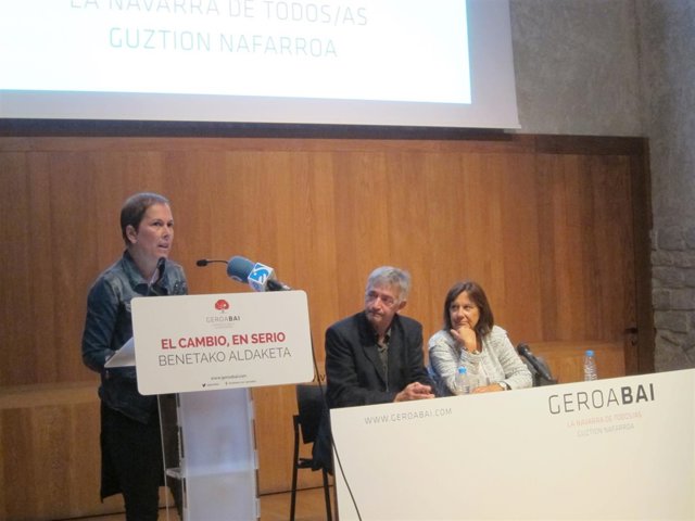 Uxue Barkos en el acto de inicio del curso político de Geroa Bai