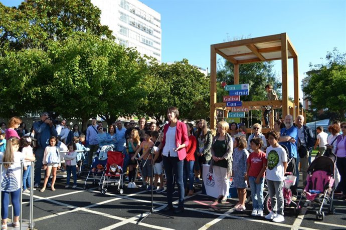 La candidata del BNG, Ana Pontón, en un acto en A Coruña