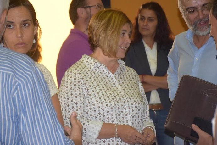 La presidenta de la Diputación de Cáceres se reúne con secretarios