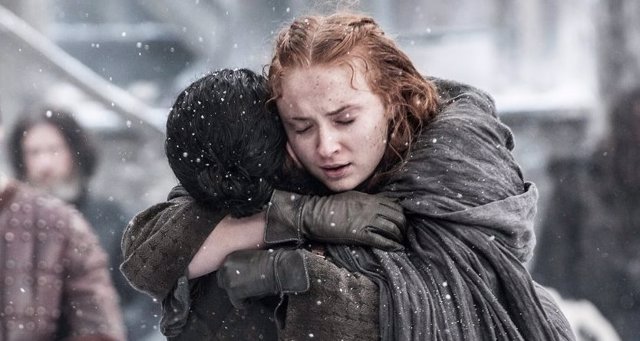 Jon Snow y Sansa Stark en la 6ª temporada de Juego de tronos