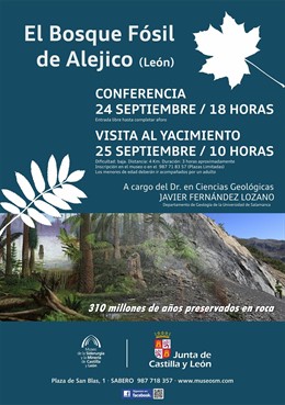 Cartel de la actividad en el Bosque Fósil de Alejico
