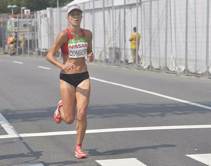 Elena Congost en el maratón de Río
