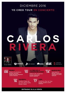 Carlos Rivera Reanuda Su ‘Yo Creo Tour’ Con Conciertos En Bilbao, Cádiz, Barcelo