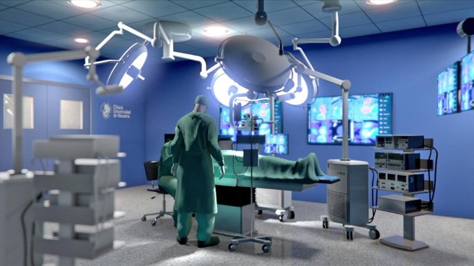 Recreación de espacios en la futura Clínica Universidad de Navarra en Madrid.