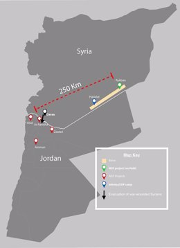 Mapa de Siria y Jordania elaborado por MSF