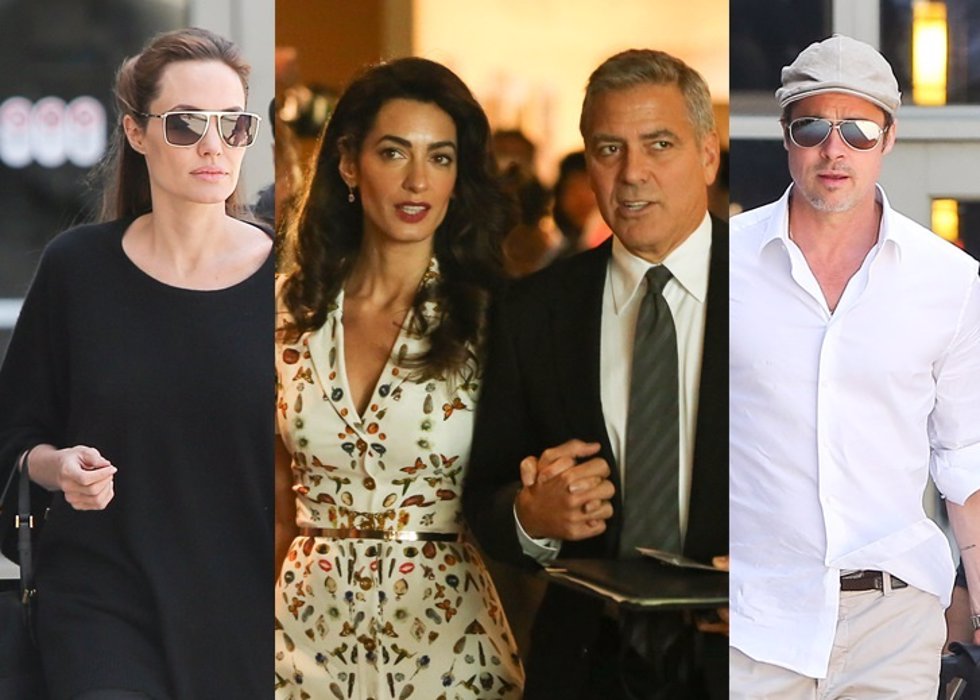 Angelina Jolie, George y Amal Clooney y Brad Pitt/ Cordon Press