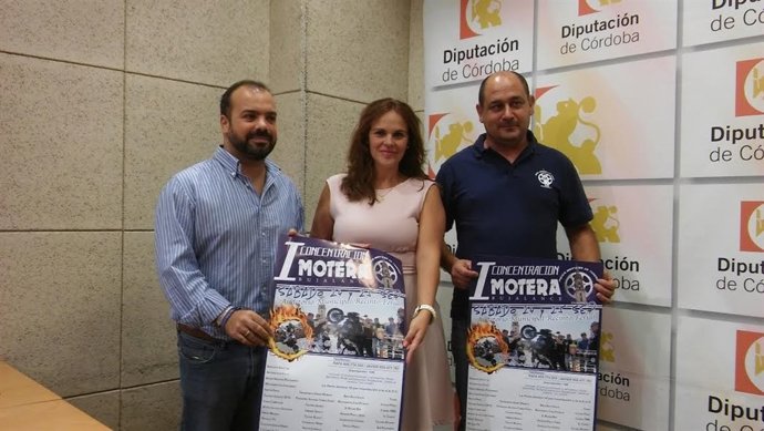 Barbero, Morales (izda.) e Ibáñez presentan la Concentración Motera de Bujalance