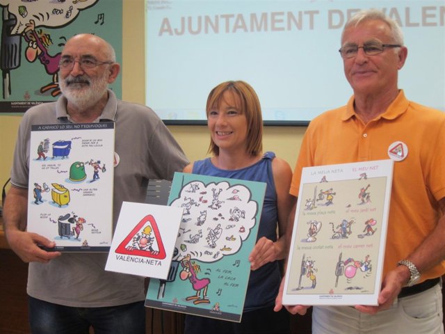 Ortifus, Soriano y Ribó presentando la campaña de concienciación de limpieza 