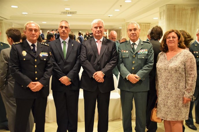 Villar del Saz, Cuadrado, Alcalde, Tocón y Júlvez, este jueves en Zaragoza.