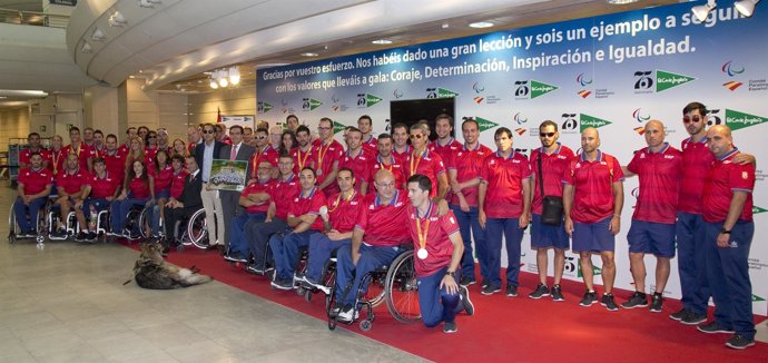 Recepción del equipo paralímpico español en El Corte Inglés