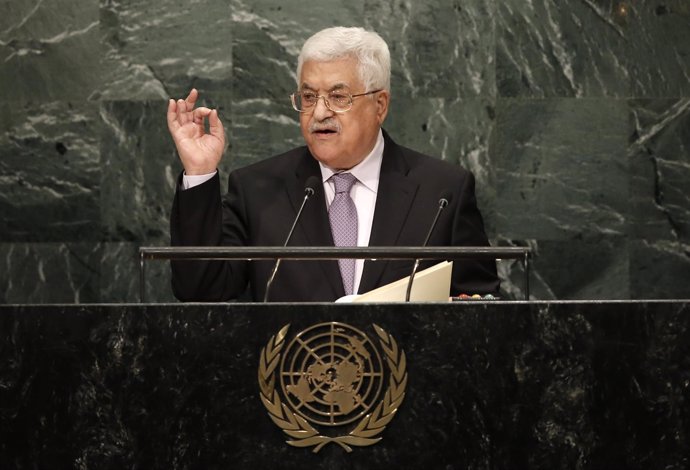 El dirigente palestino, Mahmud Abbas, habla ante la ONU