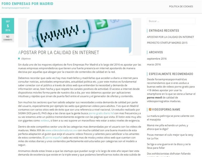 Pantallazo Foro empresas por Madrid