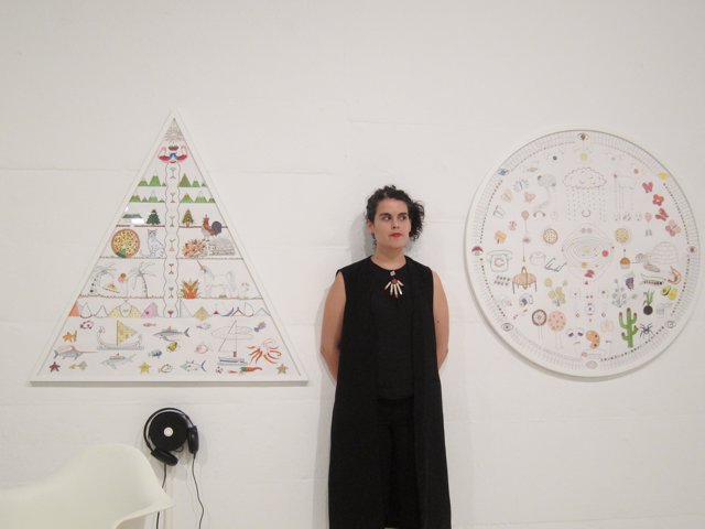La artista Ana Garcia-Pineda en el Espai13 de la Fundació Miró