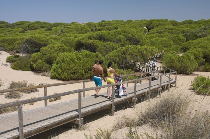 Pasarela hacia las playas de Huelva