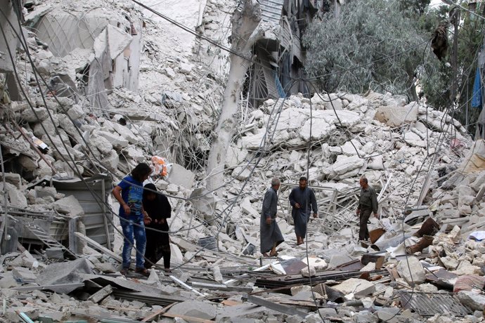 Uno de los últimos lugares bombardeados en Alepo