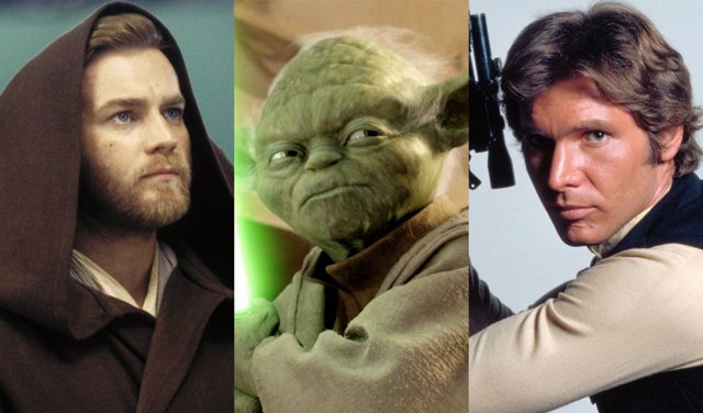 Obi-Wan, Yoda y Han Solo