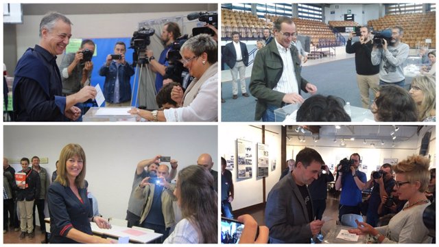 LPolíticos acudiendo a votar en el País Vasco