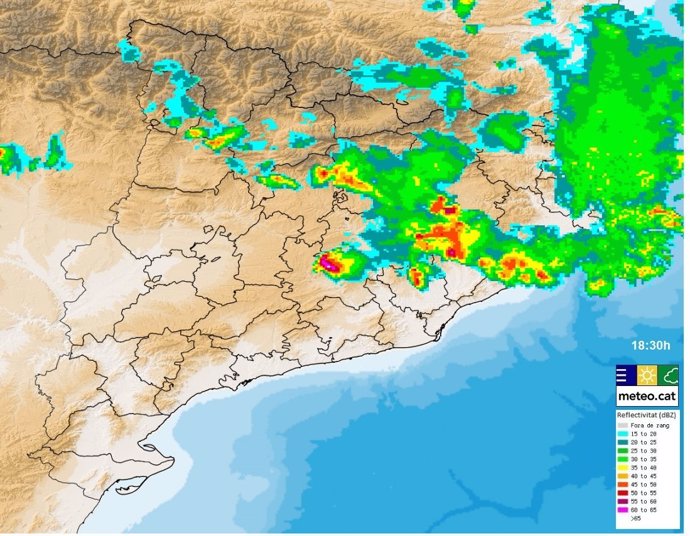 Radar de lluvias del Servei Meteorològic de Catalunya