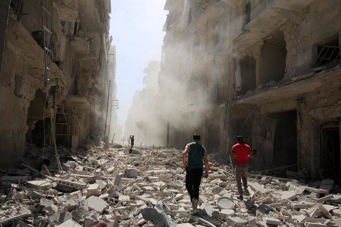 Alepo tras un bombardeo