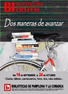 Cartel de la campaña Bibliotecas&Bicicletas 