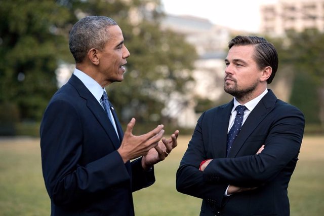Barack Obama y Leonardo DiCaprio