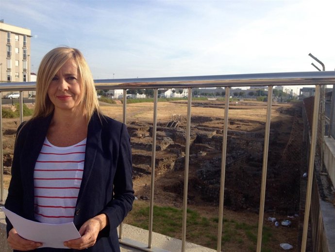 Rosario Alarcón en el yacimiento arqueológico de Cercadilla