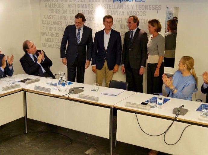 Rajoy, Feijóo, Cospedal y Alonso en el Comité Ejecutivo Nacional del PP 