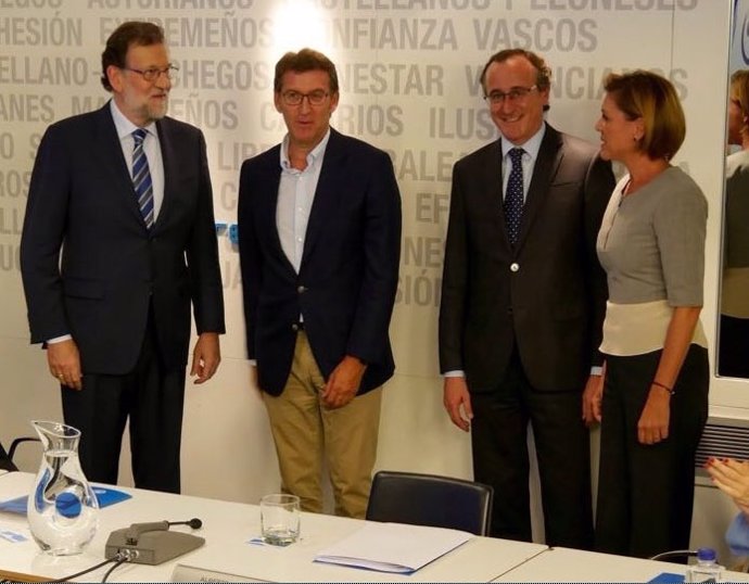 Rajoy, Feijóo, Cospedal y Alonso en el Comité Ejecutivo Nacional del PP 