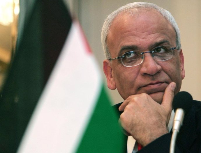  jefe negociador palestino, Saeb Erekat
