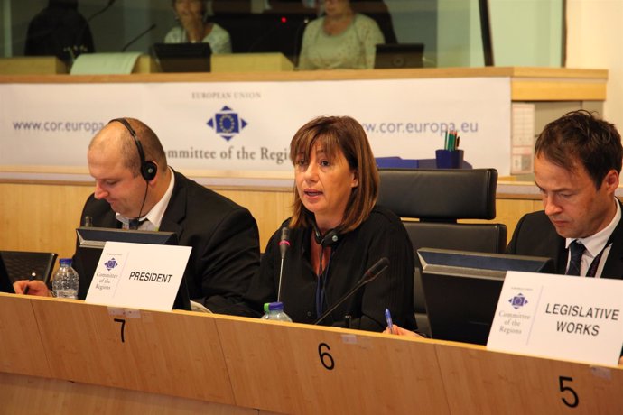 La presidenta del Govern, Francina Armengol, en Bruselas