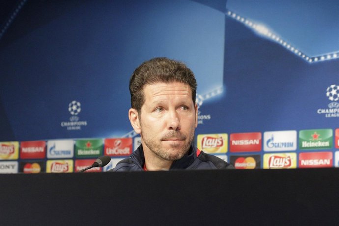 Diego Pablo Simeone en rueda de prensa en el media day del Atlético de Madrid