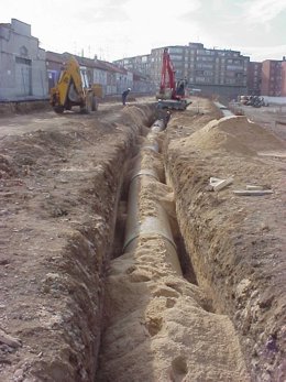 Imagen de la obra de la arteria de circunvalación en Delicias