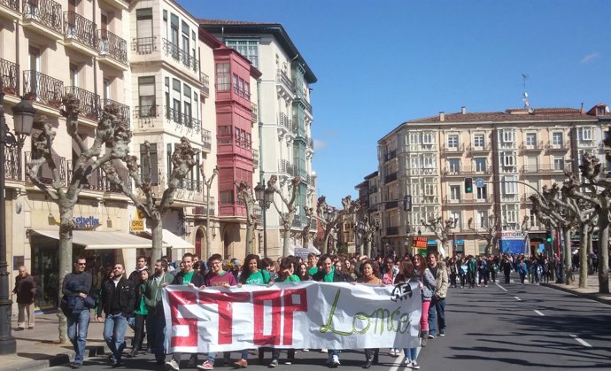 Manifestación de estudiantes contra la LOMCE