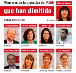 Miembros de la Ejecutiva Federal del PSOE que han presentado su dimisión