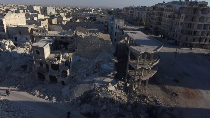 La ciudad de Alepo en Siria fotogrfiada desde un dron