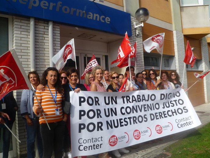 Concentración de trabajadores de telemarketing