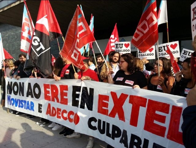 Protesta de Extel en  A Coruña