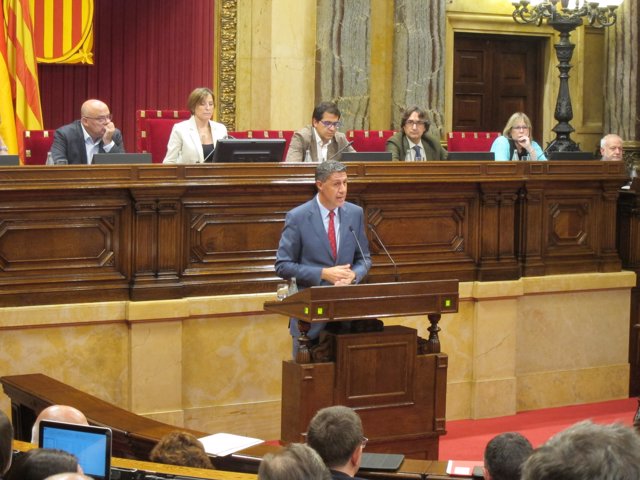 El coordinador del PP catalán, Xavier García Albiol, en el Parlament