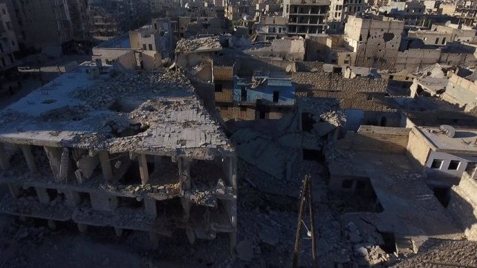 La ciudad de Alepo en Siria fotogrfiada desde un dron