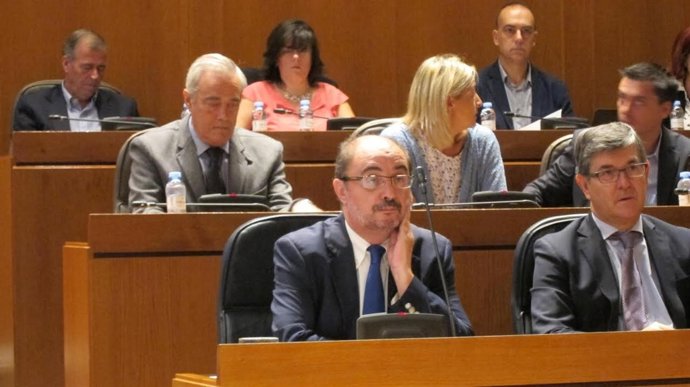 Javier Lambán este viernes en las Cortes de Aragón.