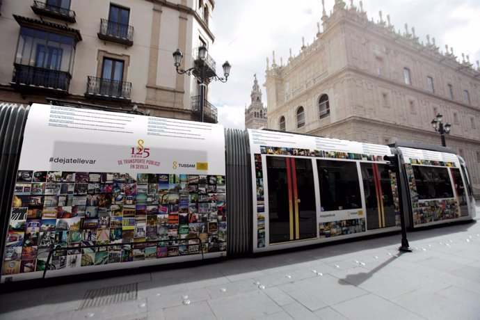 Exposición móvil en el tranvía de Sevilla