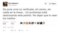 Eva Matarín denuncia en Twitter las urnas puestas por Sánchez: "Un pucherazo está destrozando este partido"